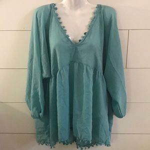 Teal Dizzire blouse